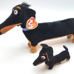 2 TY Dachshunds BUDDY Secret Life of Pets Dog Puppy Plush Softie Toy Animal  Co